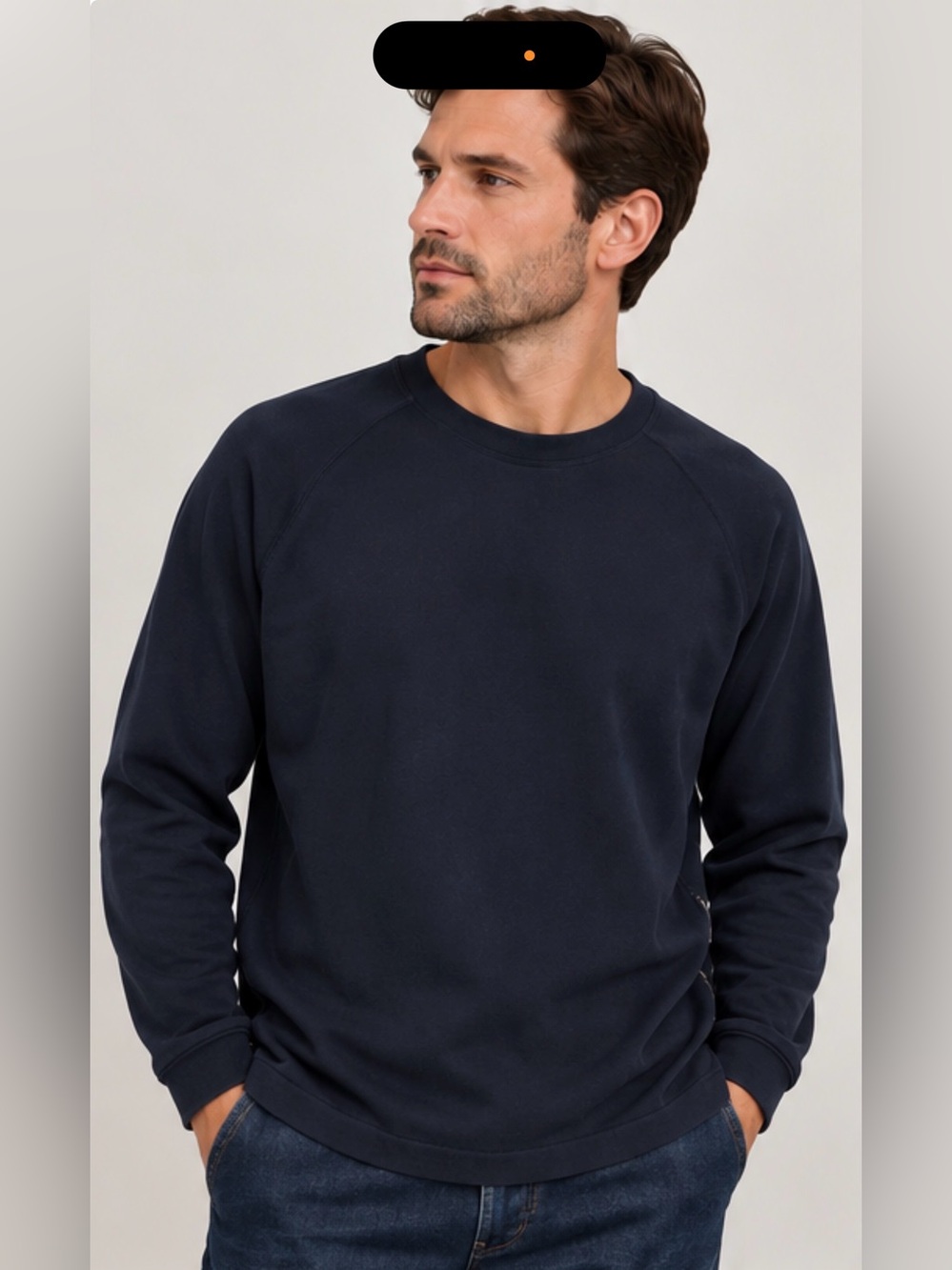 COS Black Long Sleeve Tee with Crew Neck
